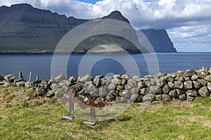 Old cemetery at Vidareidis village, Faroe Islands