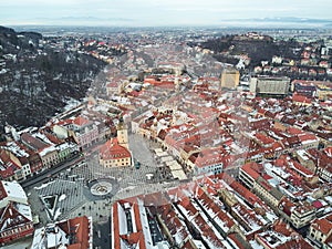 Old center of Brasov. Aerial view