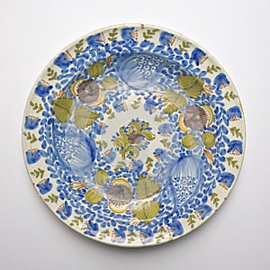 Old ceramic dish from Talavera, Spain. Circa 19th century