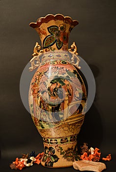 Old ceramic ming vase photo