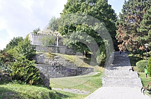 Old Cetatuia Park in Cluj-Napoca town from Transylvania region in Romania