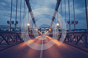 Chain Bridge, Budapest. Night city view