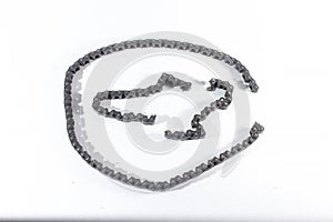 Old chains inside the motorcycle engine