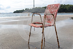 Old chair from adriatic sea