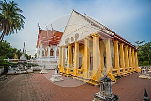 Old chapel in Chinese style of Thai temple, Wat Bang Pla - Samut Sakhon, Thailand