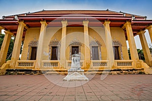 Old chapel in Chinese style of Thai temple, Wat Bang Pla - Samut Sakhon, Thailand