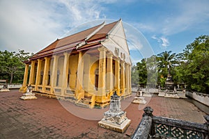 Old chapel in Chinese style of Thai temple, Wat Bang Pla - Samut Sakhon, Thailand