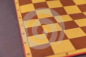The old chessboard. A worn board for playing checkers or chess. Sports games. Abstract background