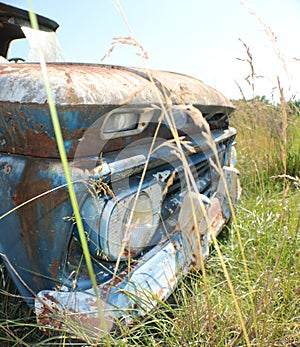 Old Chevy C10 Frontend in a Field photo