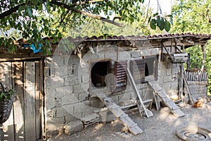 old chicken house for chickens.