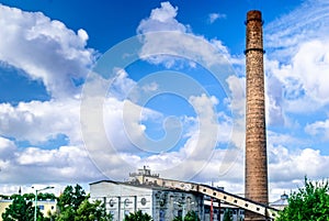 Old chimney of factory by tallinn in Estonia