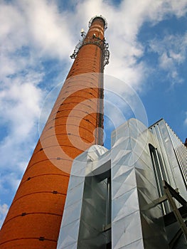 Old chimney and the new precipitator