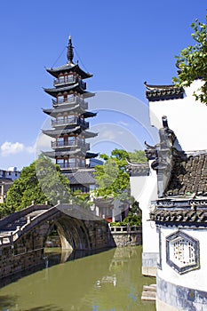 Old china Tower in shanghai