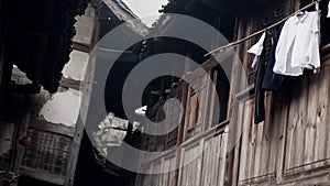 Old China Town tile-roofed house photo