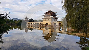 Old chinese bridge. Jianshui, Yunnan, China