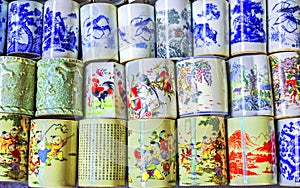 OLd Chinese Ceramic Cups Panjuan Flea Market Beijing China