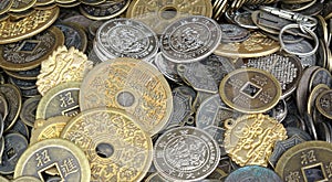 Old Chinese Coins and Money photo