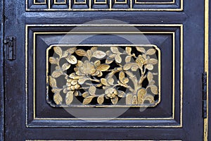 Old chinese door decoration. photo