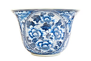 Old chinese flowers pattern style painting on the ceramic bowl