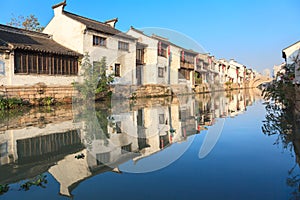 An old Chinese traditional town by the Grand canal,suzhou,China photo