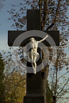 Broken Jesus on the cross photo
