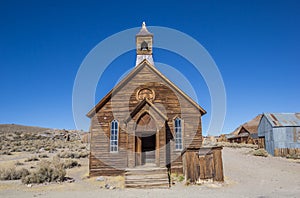 Old church in abandoned ghost town Bodie