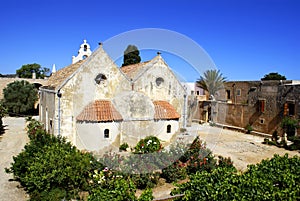 Old church at Arkadi village on Crete island, Gree