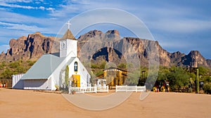 An Old Church And Barn in The Superstition Mountains, Near Phoenix, Arizona