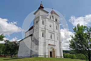 Old Evangelical church - historical and architectural monument, Herina, landmark attraction in Romania photo