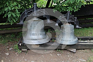 Old Church Bells in open-air folk museum  in Uzhhorod