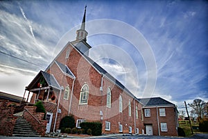 Old church with blue sky