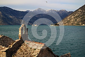 Old church in boka kotorska bay in montenegro