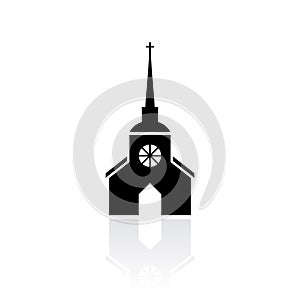 Old church building vector icon