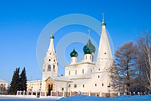 The old church of the city of Yaroslavl in winter