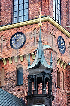 Old church with clock, Stockholm