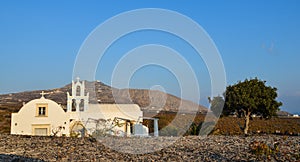 Old church at countryside of Santorini Island