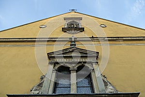 Old church front facade