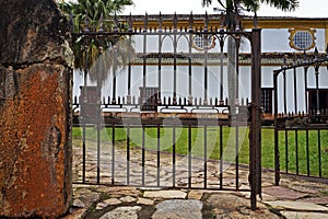 Old church gate grid in Tiradentes, Brazil