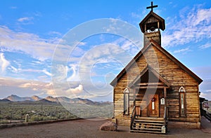 Old Church at Goldfield Ghost Town in Arizona