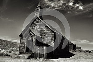 Old church in historic ghost town Bodie California