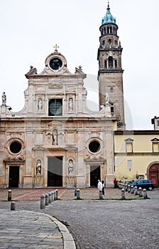 Old church in the historic streets of parma