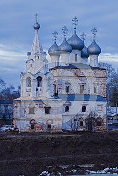 Old Church of John Chrysostom, twilight. Vologda, Russia