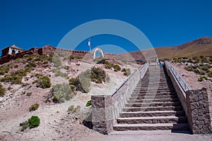 Old church in Machuca village. San Pedro de Atacama, Antofagasta, Chile