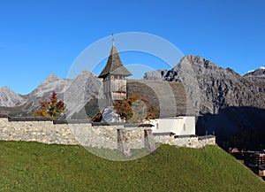 Old church and mountains in Arosa