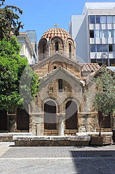 The old church of Panagia Kapnikarea in Athens, Greece