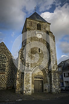 Old church of saint vallery sur somme france photo