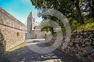 Old church San Nicolo dell'isola in Sestri Levante, Liguria Italy photo