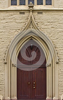 Old church solid wood door