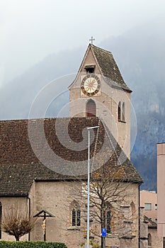 Old church of St. Justus. Municipality of Flums, canton of St. Gallen, Switzerland photo
