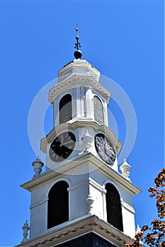 Old church steeple, located in Town of Peterborough, Hillsborough County, New Hampshire, United States